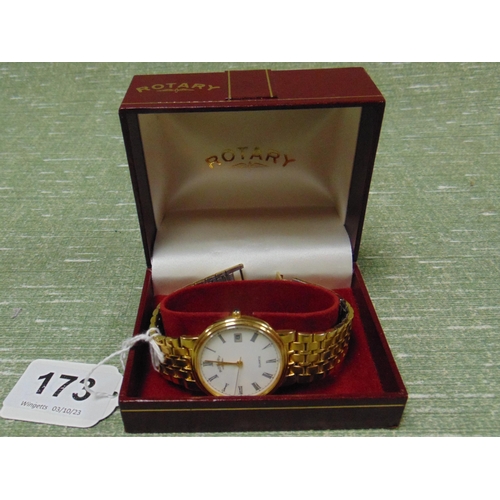 173 - Cased Rotary Gents wrist watch.