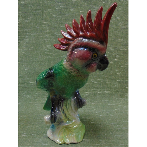 22 - Jenna Holland lustre glazed Red Crested Cockatoo, No. 688. 13