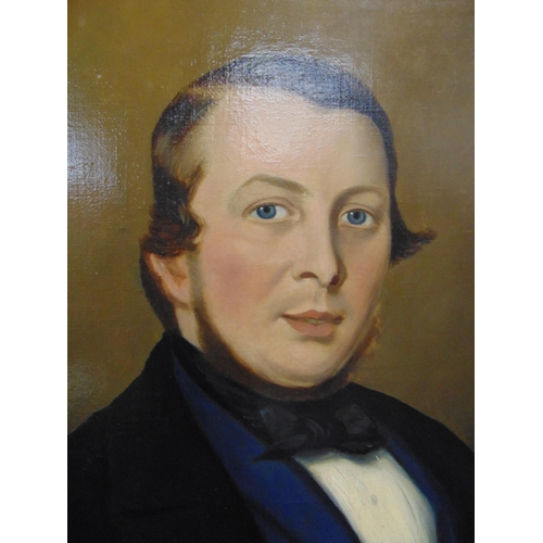 291 - 19th century gilt framed oil painting on canvas, depicting a seated gentleman, 29 x 22