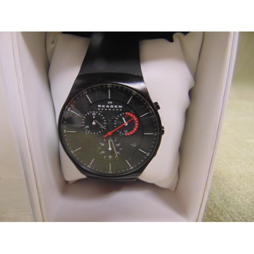 442 - Boxed Skagen Danish wrist watch.