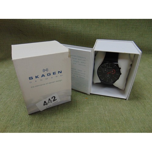 442 - Boxed Skagen Danish wrist watch.