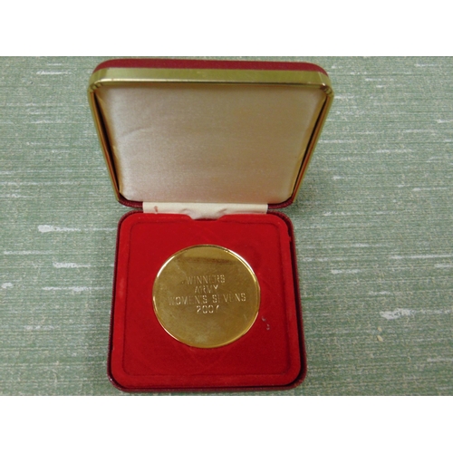 111 - Cased Army Rugby Union ER II ARU medallion.