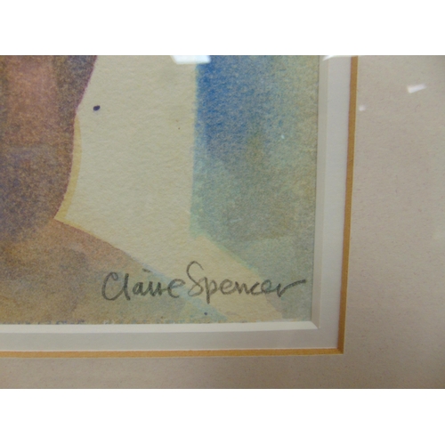 202 - Claire Spencer, framed and glazed watercolour, still life of flowers, signed lower right. 20.5 x 13