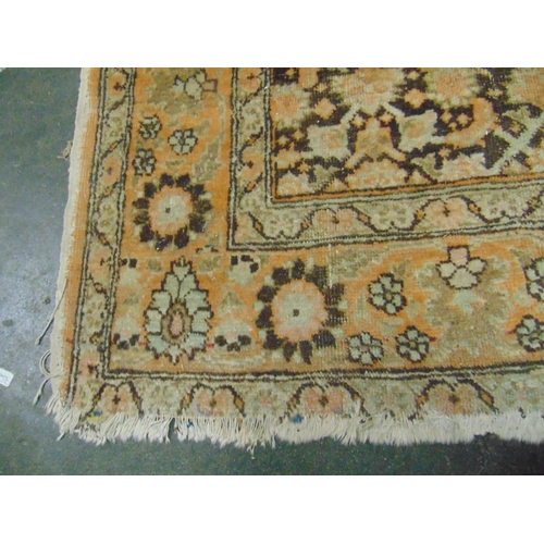 23 - Floral decorated rug, having geometric pattern (f). 62 x 49