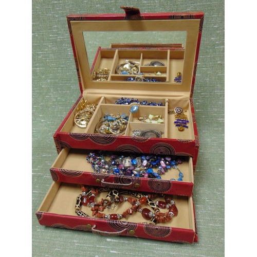 74 - Jewellery box and a quantity of costume jewellery.