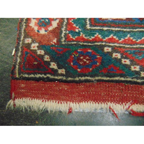 120 - Persian red and blue ground rug, 51 x 28