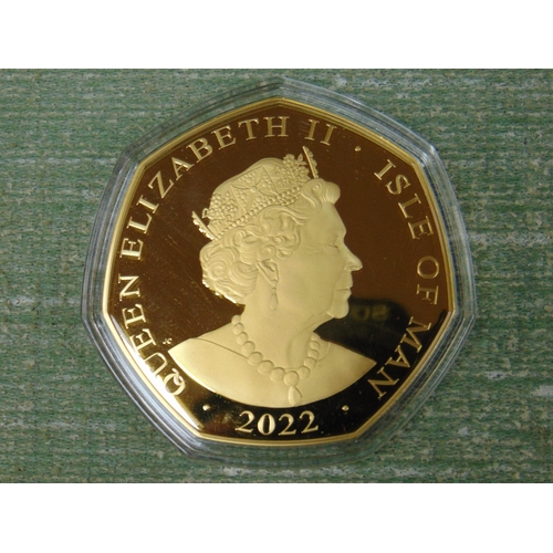 117 - Boxed and cased Westminster Platinum Jubilee 'God Save The Queen' Gold proof 1 oz 50p coin.