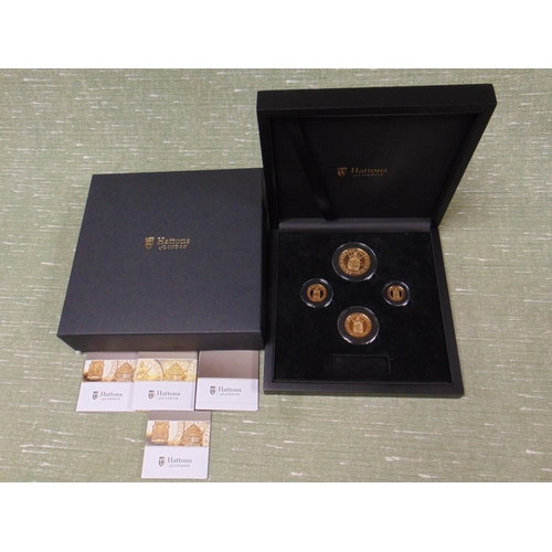 118 - Hattons of London cased set of four 1989 Gold Sovereigns, with certificates.