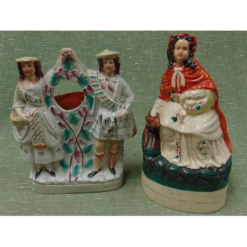 23 - 19th century Staffordshire figure, little red riding hood, 12