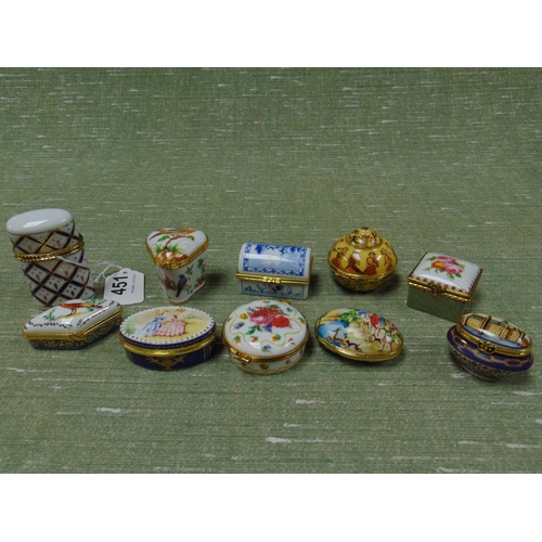Ten ornate patch boxes.