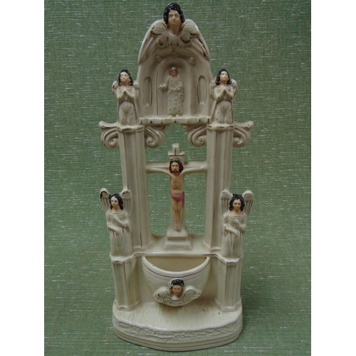 51 - 19th century Staffordshire religious figure group. 18.5