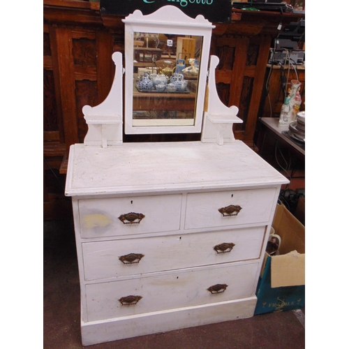 527 - Painted Edwardian mirror back dressing table.