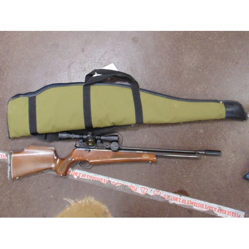 5 - Falcon .22 air rifle with scope, in slip. Please note: Purchasers must be over 18 and photographic I... 