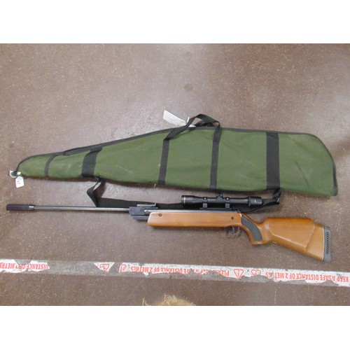 21 - RWS Diana .177 air rifle with scope, in slip. Please note: Purchasers must be over 18 and photograph... 