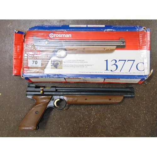 70 - Boxed Crossman .177 single shot pellet Air pistol. Please note: Purchasers must be over 18 and produ... 