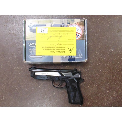 71 - Boxed Beretta BB Co2 air gun. Please note: Purchasers must be over 18 and produced and photographic ... 