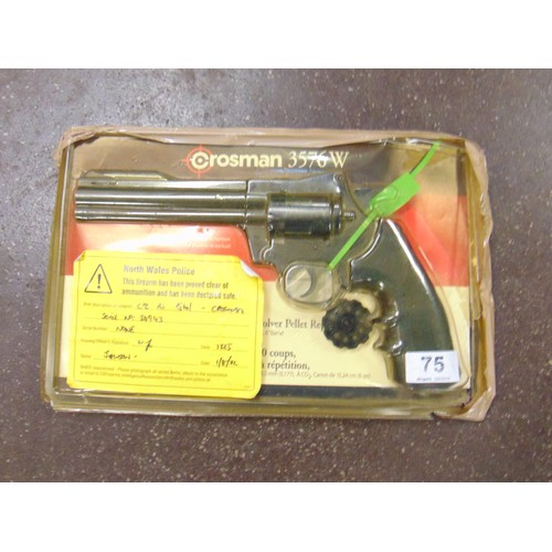 75 - Crossman 3576 W  Co2 air pistol in blister pack. Please note: Purchasers must be over 18 and photogr... 