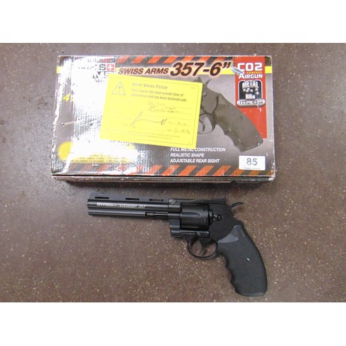 85 - Boxed Swiss Arms  .177 BB gun. Please note: Purchasers must be over 18 and photographic ID must be p... 