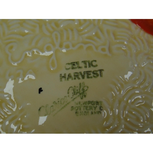 386 - Clarice Cliff 'Celtic Harvest' bowl, having plated rim.