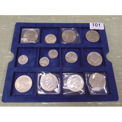 101 - Small collection of American coins.