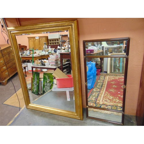 144 - Large gilt framed bevel edged wall mirror,  48 x 36