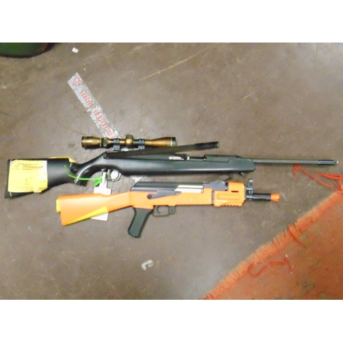 19 - Diana mod 48 5.5 rifle (af) with scope  and an orange BB machine gun. (2) Please note: Purchasers mu... 