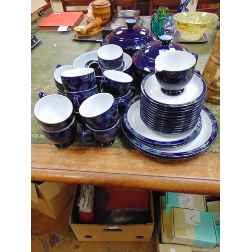 252 - Denby approx 30 piece tea and dinner service.