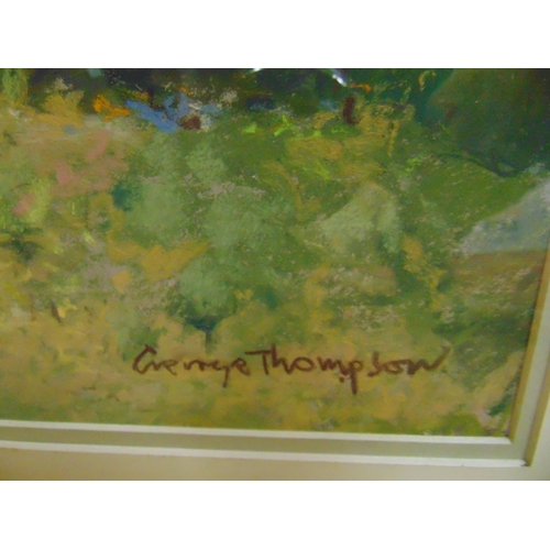 299 - George Thompson, framed and glazed pastel. Tuscan scene. 12 x 18