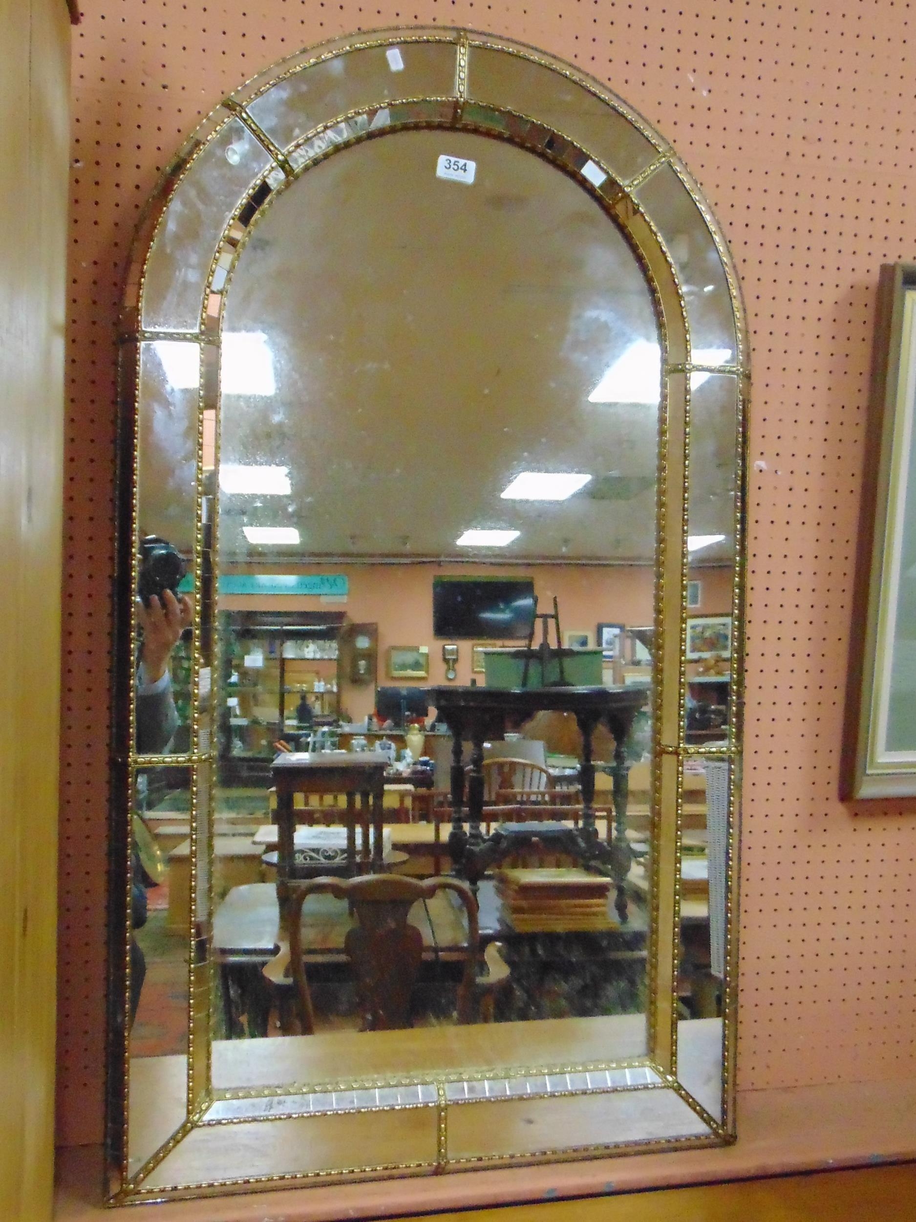 style arched top wall mirror. 46 x 25".