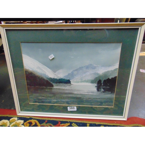 380 - E.Grieg Hall, framed and glazed watercolour, Thirlmere, signed lower left, 10.5 x 14