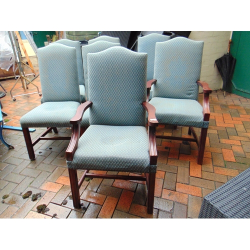 413 - Seven reproduction boardroom chairs. (2 + 5)