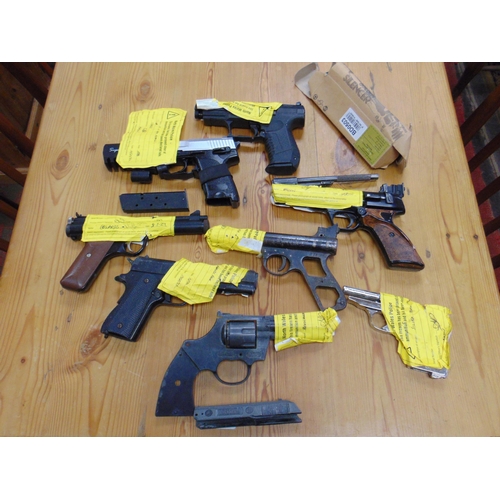 57 - Box of handguns. Please note: Purchasers must be over 18 and photographic ID must be produced in per... 