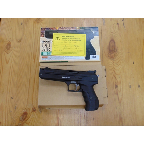 58 - Boxed Beeman deluxe air pistol, mod 2004E. Please note: Purchasers must be over 18 and photographic ... 