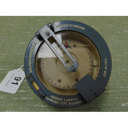 91 - Kelvin & Hughes Ltd  Medium Landing compass  type KCA1601.