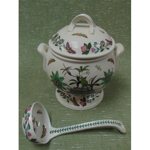 133 - Portmeirion ''Approved Stockist'' soup tureen and ladle.