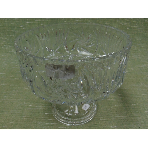 175 - Cut glass bowl on stand, having moulded decoration, 7.5