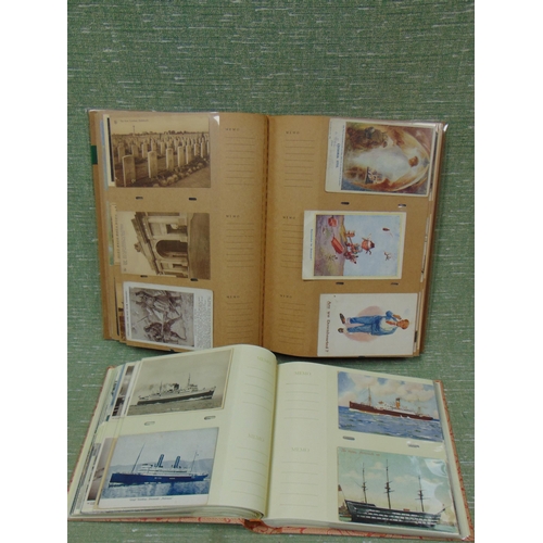 312 - Two postcard albums and contents.