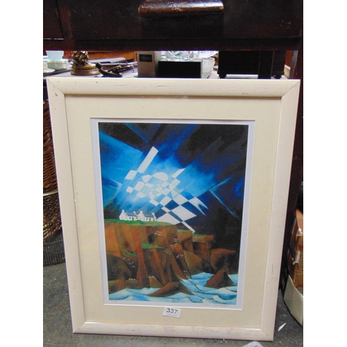 337 - Andrew Southall, framed and glazed limited edition colour print, cliff scene, signed in pencil to mo... 