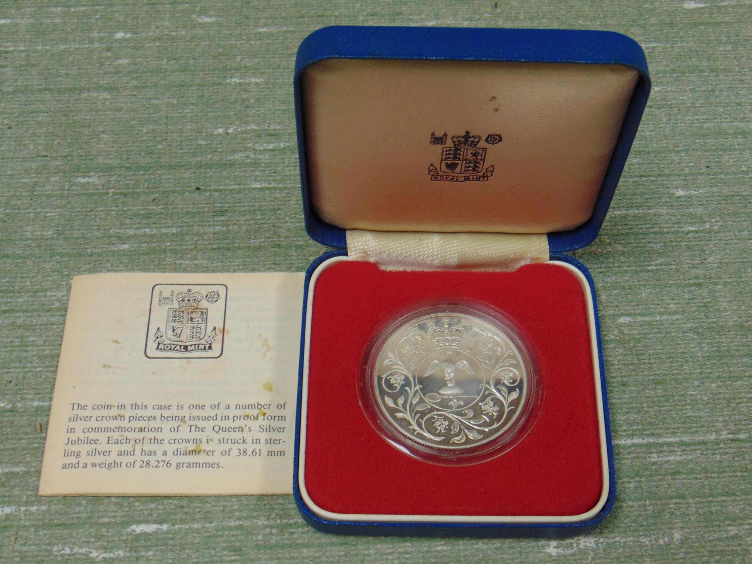 Silver Cased Proof 1977 Silver Jubilee Crown.