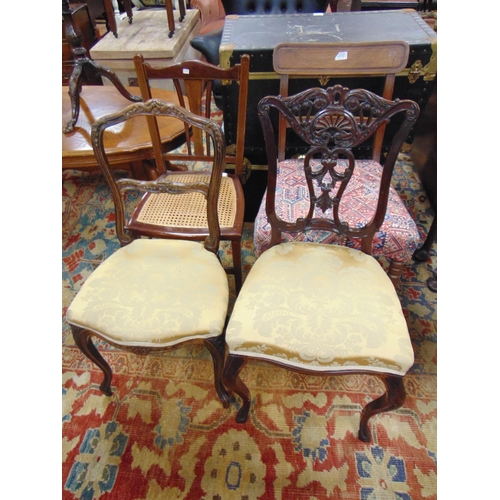 362 - Antique mahogany side chair and three other examples.