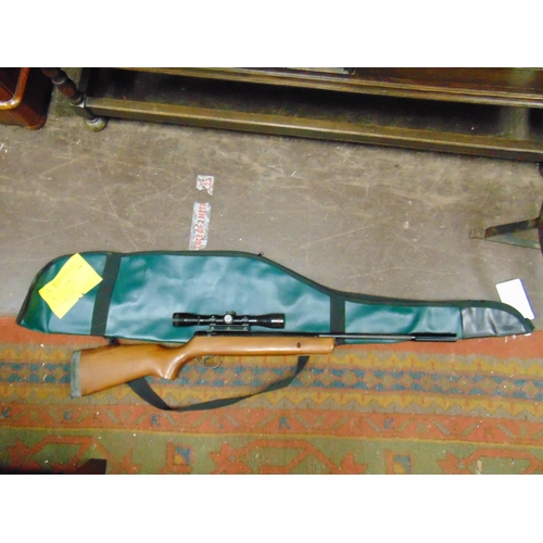 41 - BSA .22 air rifle with Simmonds scope, in slip. Please note: Purchasers must be over 18 and photogra... 