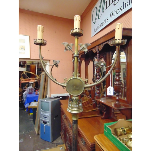 420 - Arts and Crafts influenced three division standard lamp, 75