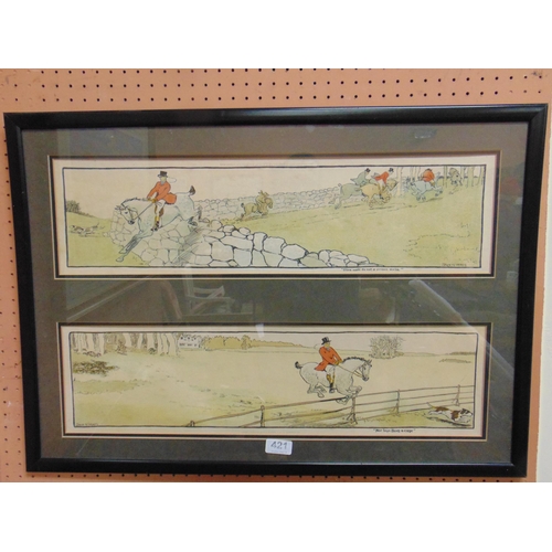 421 - Jack B. Yeats, pair of framed and glazed colour hunting prints, Stone walls do not a prison make & N... 