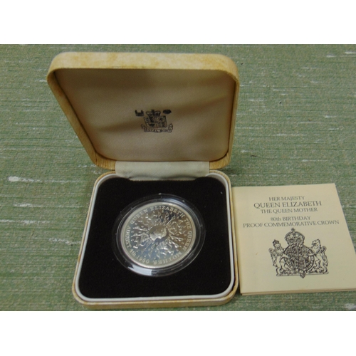 445 - Cased silver Proof 1981 Crown, Queen Mother at 80.