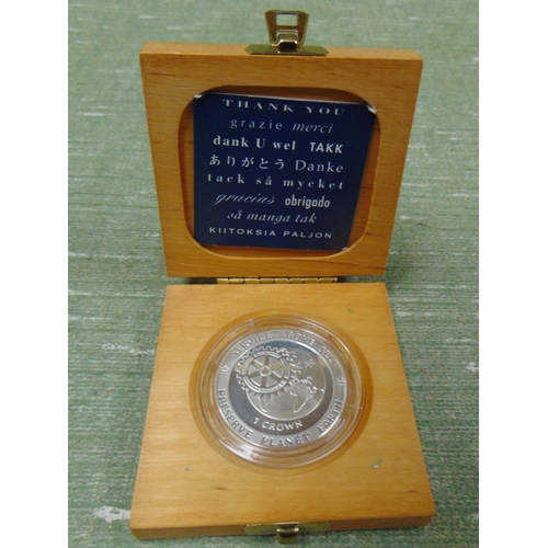 446 - Cased silver Proof Gibraltar 1991 Crown.