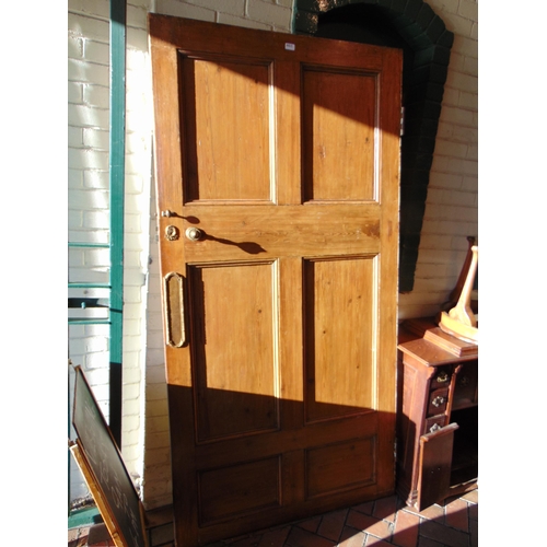 468 - Antique pine door, having panel decoration,  81 x 41