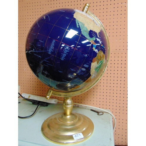 471 - Gemstone terrestrial globe.