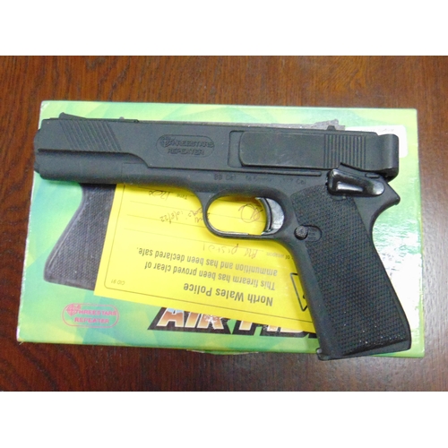 54 - Boxed Tunseean replica air pistol. Please note: Purchasers must be over 18 and photographic ID must ... 