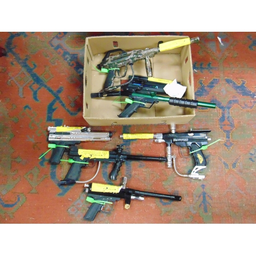 55 - Seven paintball guns. Please note: Purchasers must be over 18 and photographic ID must be produced i... 