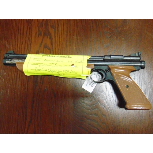 62 - American classic 377 air pistol. Please note: Purchasers must be over 18 and photographic ID must be... 